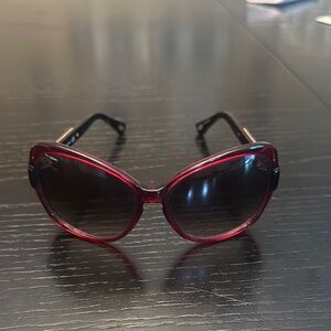 Tod's Red and Black Sunglasses Modern Design
